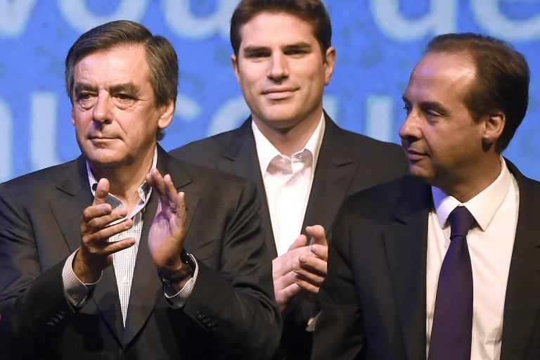 François Fillon et Jean-Christophe Lagarde lors d'un meeting © DOMINIQUE FAGET / AFP