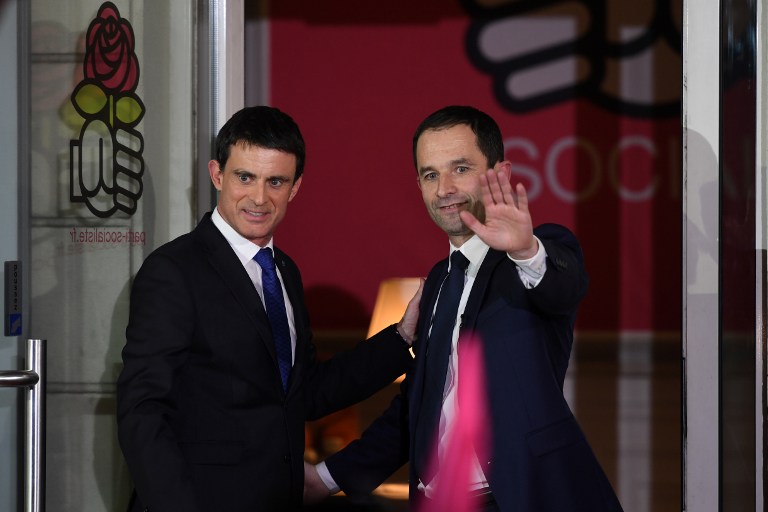 Benoît Hamon et Manuel Valls (©Eric Feferberg)