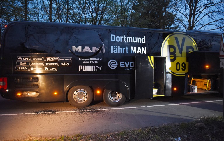 Les fenêtres du bus du Borussia Dortmund avait été soufflées par trois explosions
