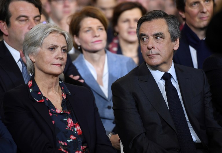 Penelope et François Fillon lors d'un meeting de campagne à La Villette le 29 janvier 2017 à Paris