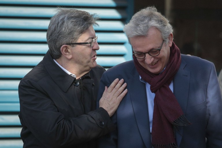 Jean-Luc Mélenchon et Pierre Laurent, en février 2017 (©GEOFFROY VAN DER HASSELT - AFP)