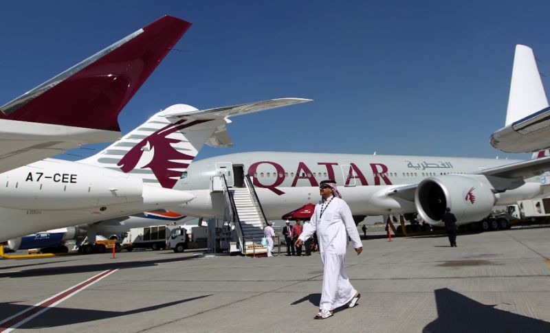 Avions de la compagnie Qatar Airways sur le tarmac de l'aéroport de Doha (©AFP)