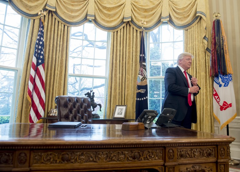 Donald Trump dans le bureau Ovale de la Maison Blanche