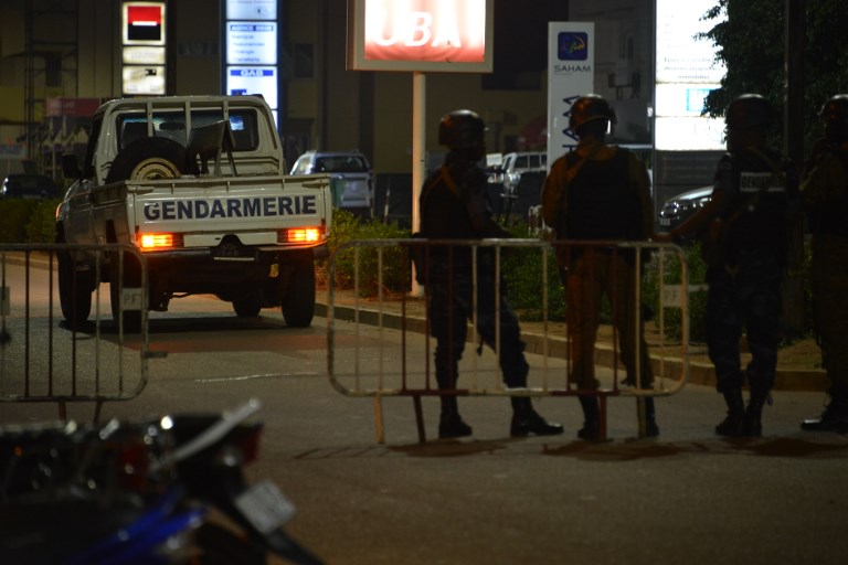 Les gendarmes en action à Ouagadougou (©AHMED OUOBA - AFP)