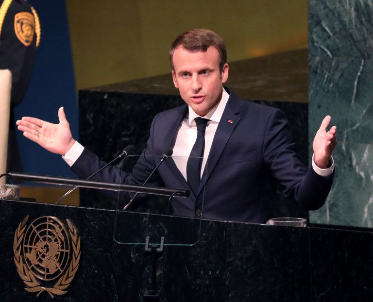 Emmanuel Macron à la tribune de l'Onu (©LUDOVIC MARIN - AFP)