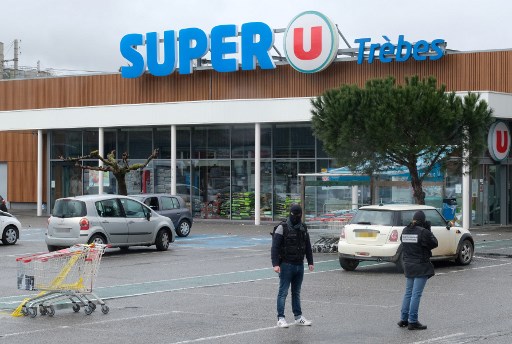 Le Super U de Trèbes (Aude), théâtre d'une prise d'otages (©ERIC CABANIS - AFP)