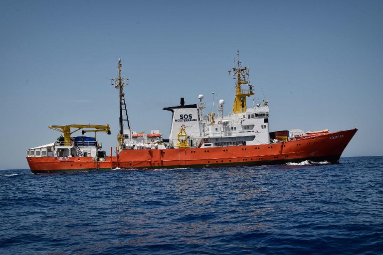 Aquarius, SOS Méditerranée © LOUISA GOULIAMAKI - AFP