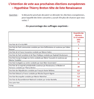 28% des Français plébiscitent la liste électorale RN pour les Européennes