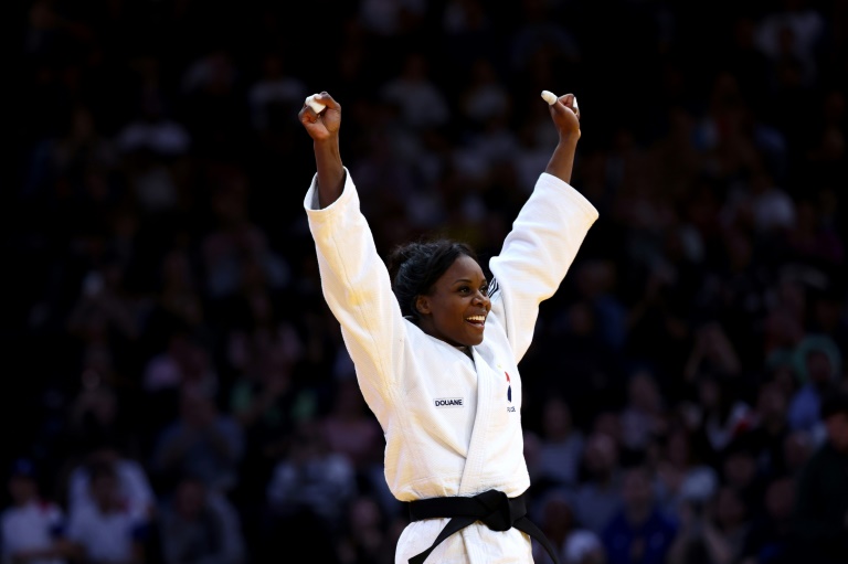 Madeleine Malonga médaillée de bronze en -78 kg au Grand Slam judo de Paris, le 4 février 2024