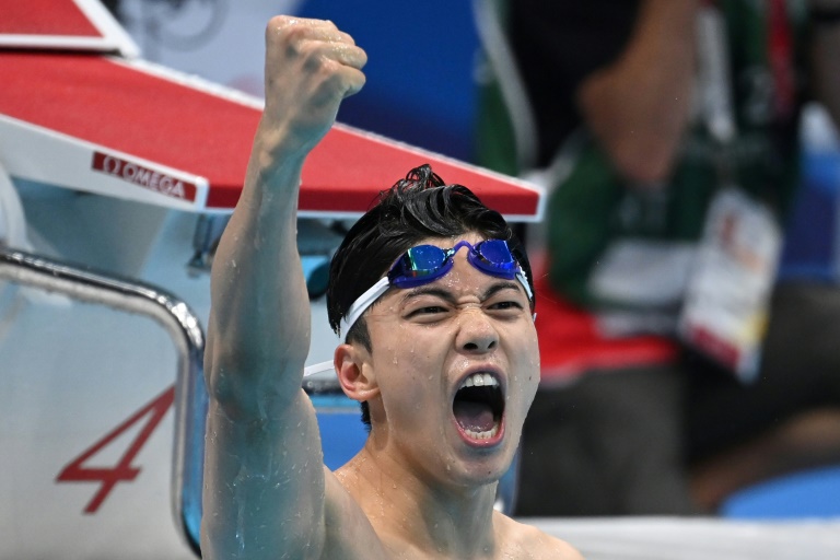 Le Chinois Wang Shun a remporté la médaille d'or du 200 m 4 nages aux Jeux olympiques de Tokyo le 30 juillet 2021