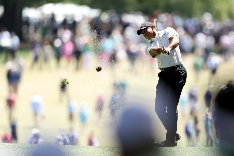Tiger Woods lors du troisième tour du Masters d'Augusta samedi