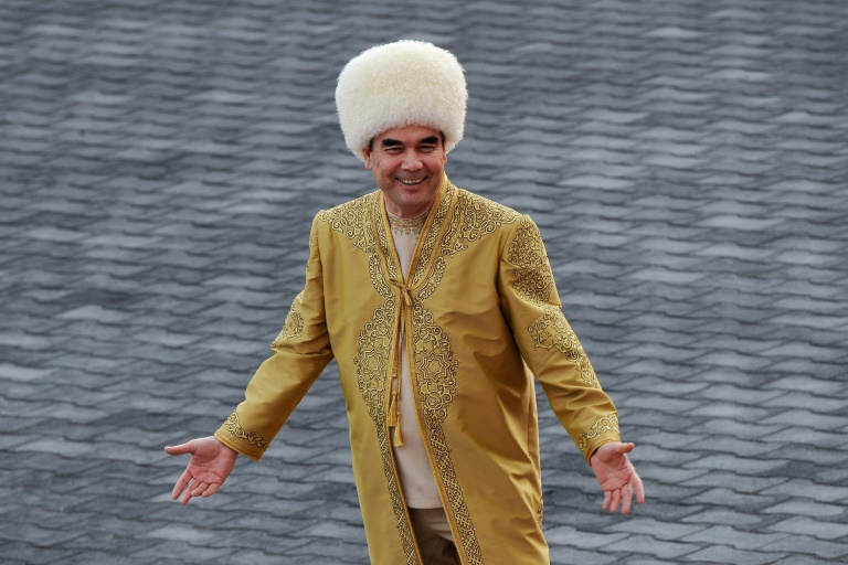 Gourbangouly Berdymoukhamedov, président du Turkménistan jusqu'en 2022, dans la capitale Achkhabad, le 28 avril 2018