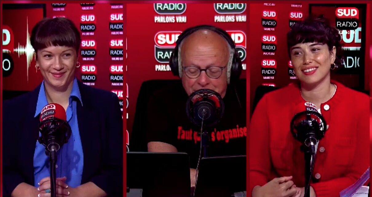 Dora Moutot et Marguerite Stern, invitées d’André Bercoff dans "Bercoff dans tous ses états” sur Sud Radio.