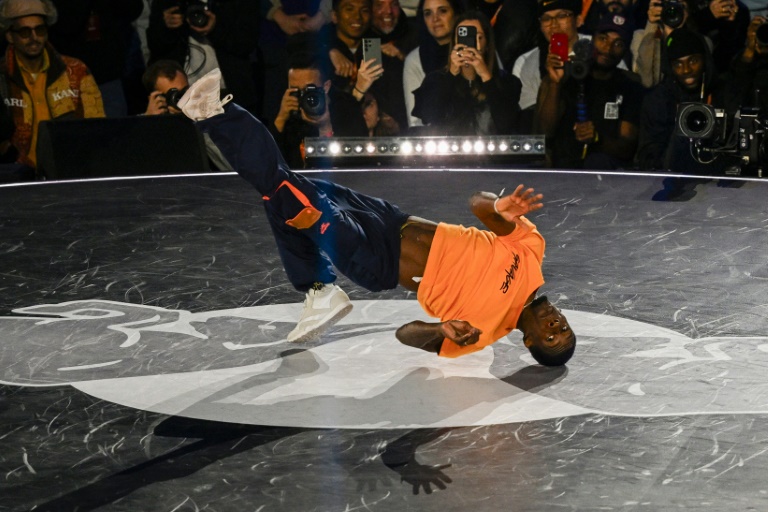 Dany Dann lors d'une compétition de breakdance au Stade Roland-Garros, le 21 octobre 2023 à Paris