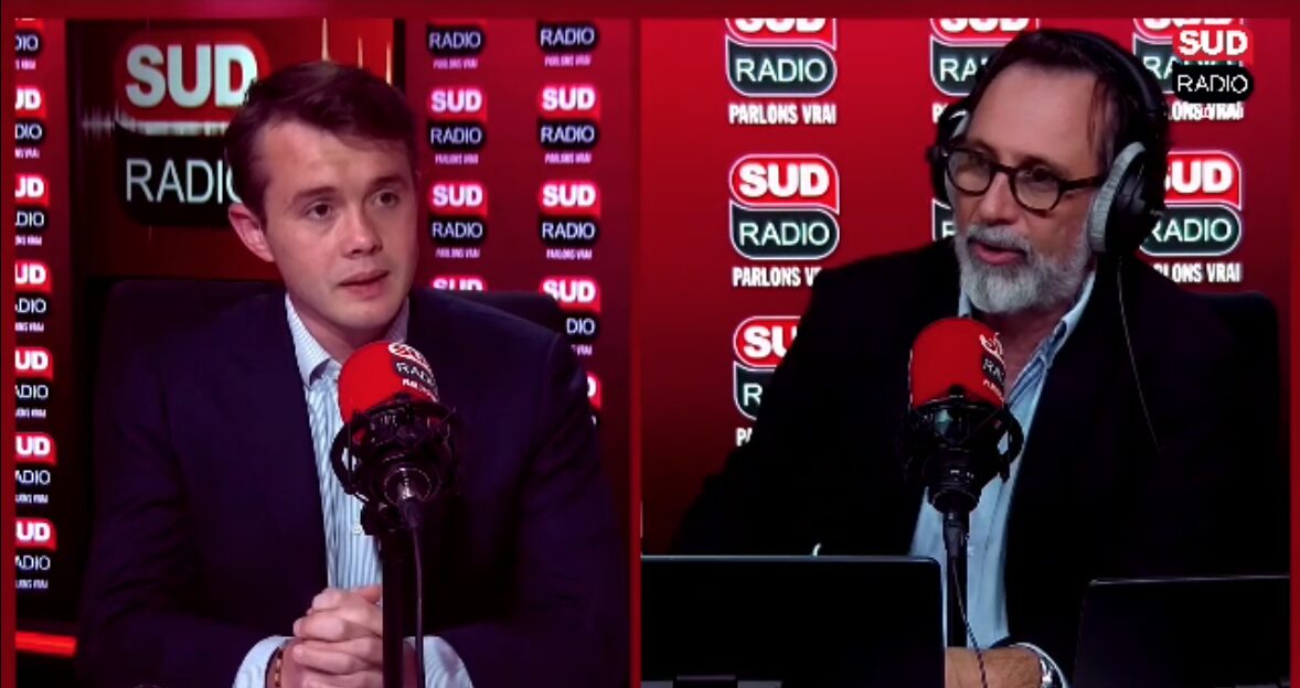 Stanislas Rigault, de Reconquête, invité d’Alexis Poulin dans "Poulin sans réserve” sur Sud Radio.