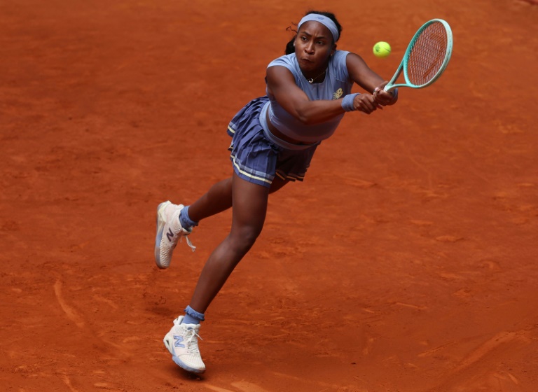 L'Américaine Coco Gauff lors de sa victoire contre la Russe Mirra Andreeva, en quart de finale du WTA 1000 de Madrid, le 30 avril 2025