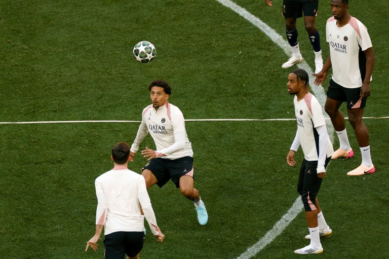 Les Parisiens à l'entraînement à Munich vendredi, veille de la finale de la Ligue des champions.