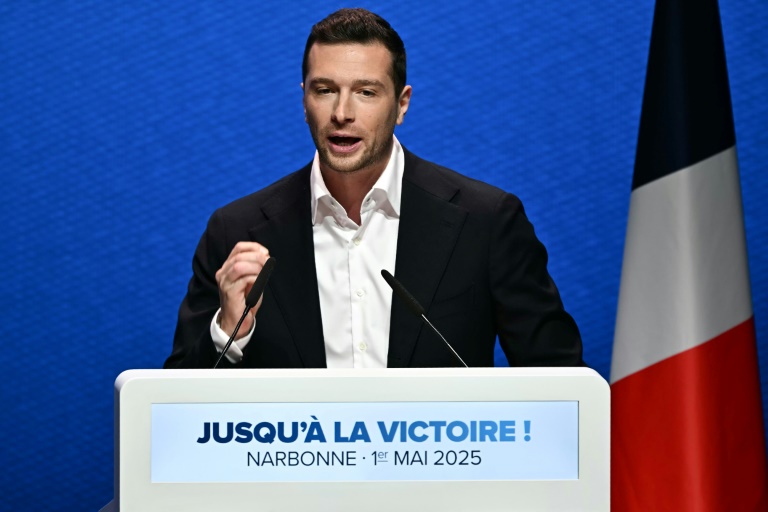 Jordan Bardella à Narbonne, dans l'Aude, le 1er mai 2025