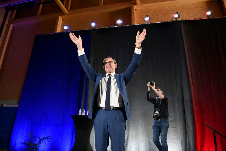 Le ministre de l'Intérieur Bruno Retailleau lors d'un meeting à Nimes, le 16 mai 2025