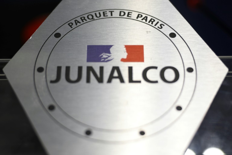 Le logo de la Juridiction nationale de lutte contre la criminalité organisée (Junalco) le 3 mai 2025, à Paris