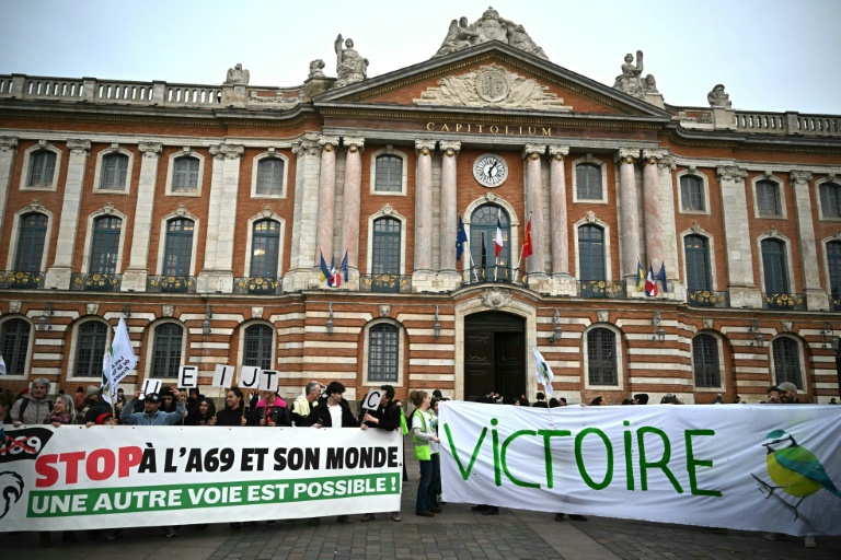 Manifestation contre le chantier de l'autoroute A69, à Toulouse le 27 février 2025