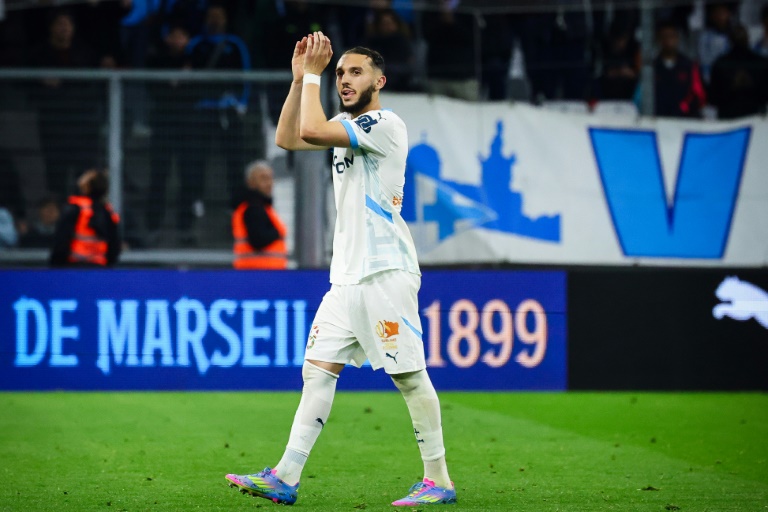 Amine Gouiri lors du match de L1 de l'OM contre Brest, le 27 avril 2025 à Marseille