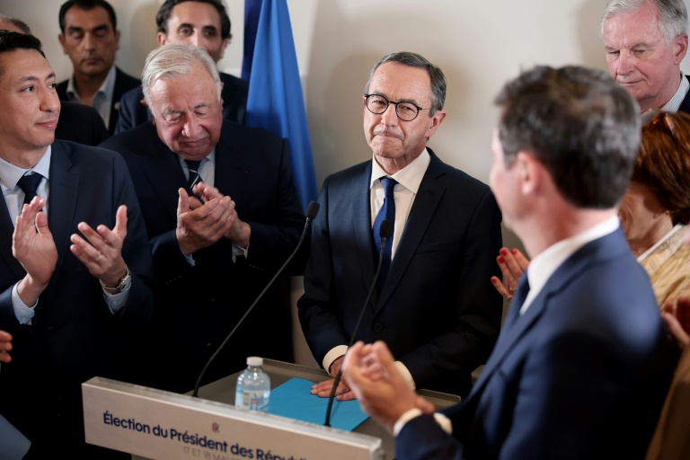 Le ministre de l'Intérieur Bruno Retailleau, élu à la tête de LR, à Paris,le 18 mai 2025.