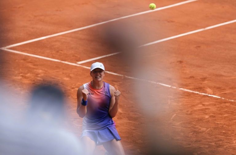 La Polonaise Iga Swiatek lors de sa victoire à Roland-Garros 2024, le 8 juin 2024 à Paris.