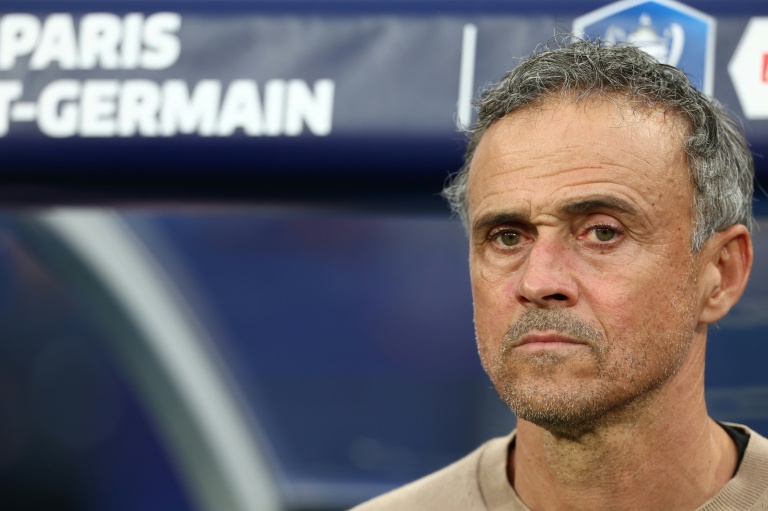 L'entraîneur espagnol du Paris Saint-Germain, Luis Enrique, durant la finale de la Coupe de France contre le Stade de Reims, à Saint-Denis, le 24 mai 2025