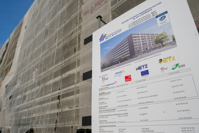 Un bâtiment en cours de rénovation à Metz, le 9 octobre 2023 en Moselle