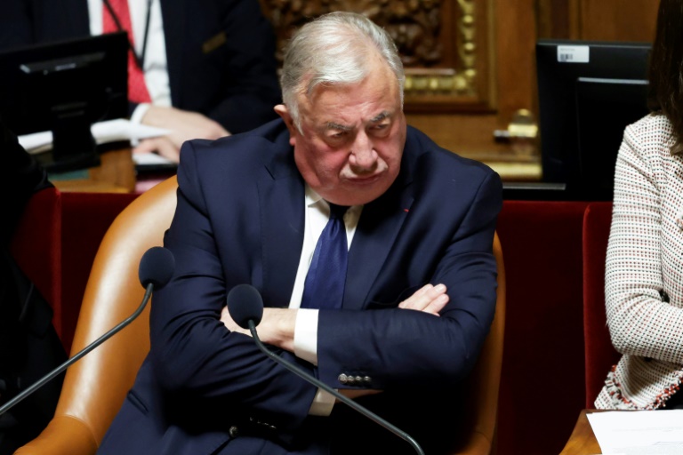 Le président du Sénat Gérard Larcher lors d'un débat au Sénat le 28 février 2024