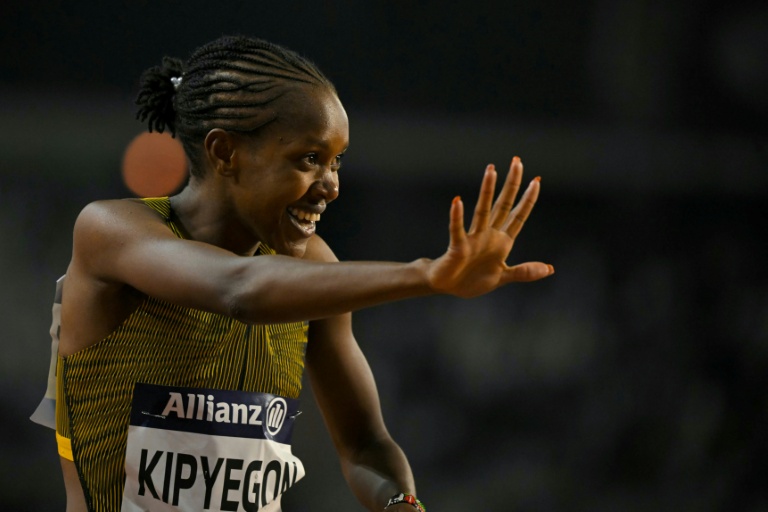 La Kényane Faith Kipyegon lors de sa victoire sur le 1.500 m en Ligue des diamants à Bruxelles, le 14 septembre 2024.
