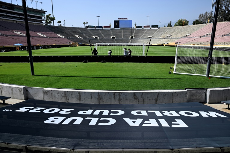 Le Rose Bowl de Pasadena en Californie, le 12 juin 2025, avant le du match du Mondial des clubs entre le PSG et l'Atlético Madrid, prévu le 15 juin