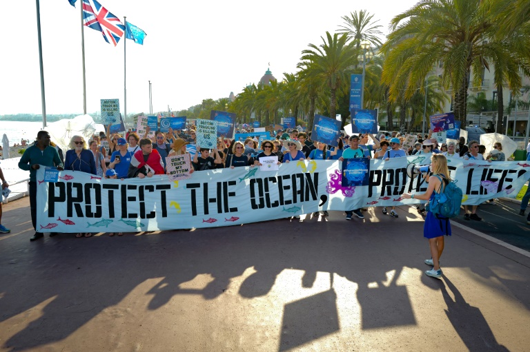 Manifestation pour la protection des océans, le 7 juin 2025 sur la promenade des Anglais à Nice