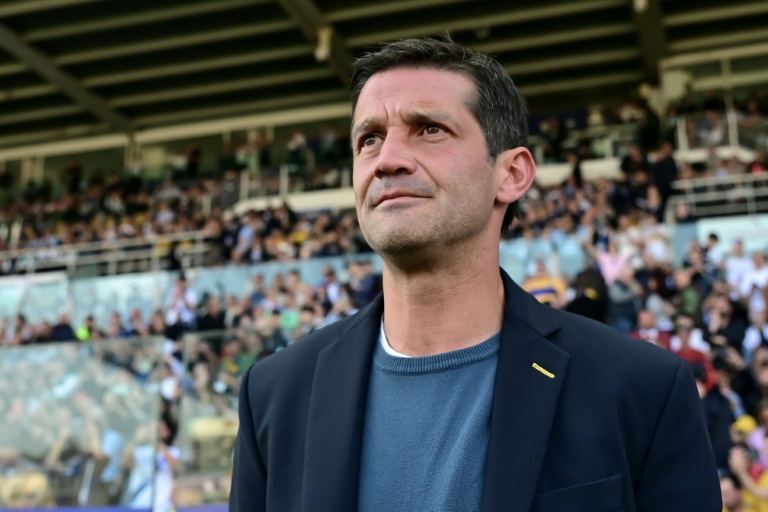 Le nouvel entraîneur de l'Inter Milan Cristian Chivu, alors aux commandes de Parme lors du match du Championnat d'Italie entre Parme et l'Inter le 5 avril 2025 à Parme