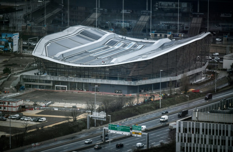 Le centre aquatique olympique à Saint-Denis, en Seine-Saint-Denis, le 7 février 2024