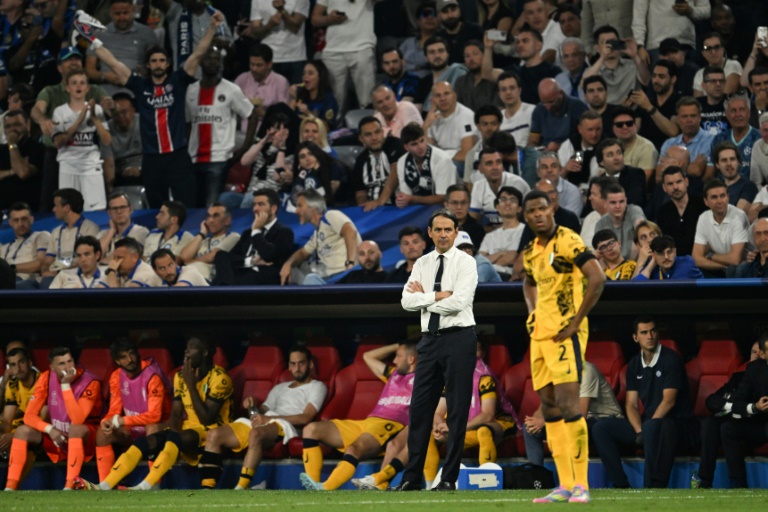 L'entraîneur de l'Inter Milan Simone Inzaghi durant la finale de la Ligue des champions perdue contre le Paris SG le 31 mai 2025 à Munich (Allemagne)