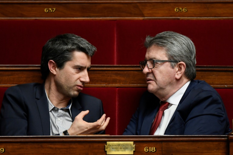 François Ruffin et Jean-Luc Mélenchon à l'Assemblée nationale à Paris, le 5 février 2019