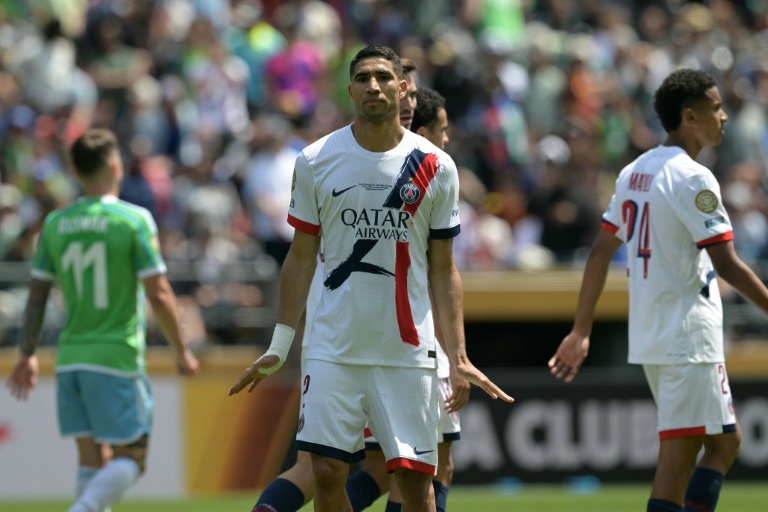 Le défenseur du PSG Achraf Hakimi lors du match du Mondial des clubs contre les Seattle Sounders, le 23 juin 2025 à Seattle