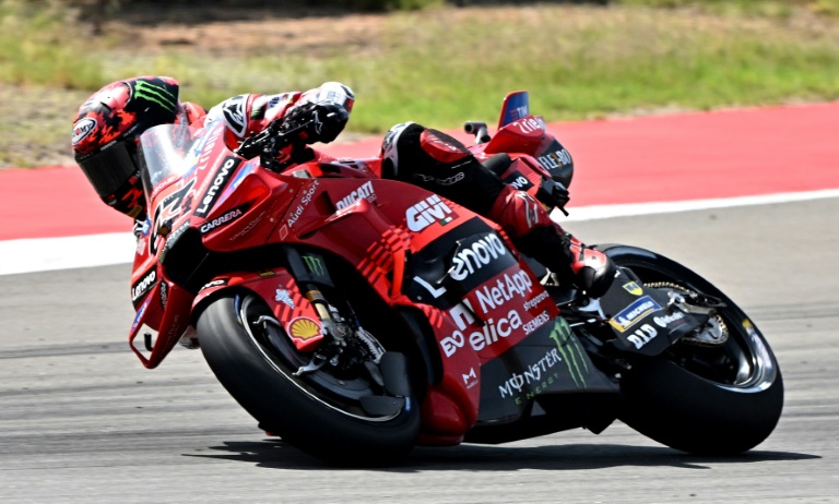Francesco Bagnaia lors des essais libres du GP d'Aragon, le 7 juin 2025 à Alcaniz