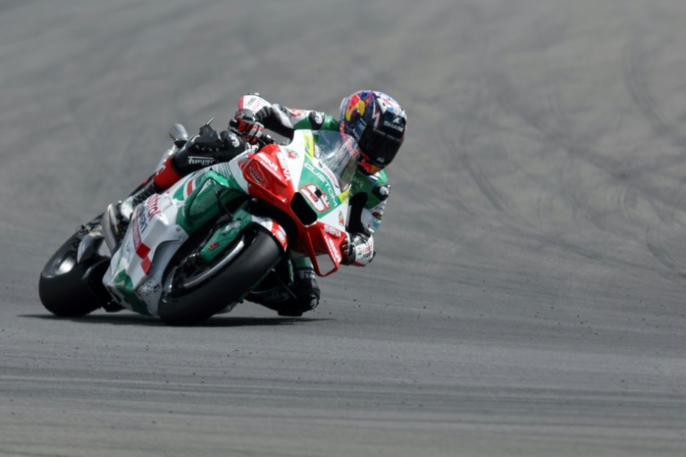 Le pilote français de MotoGP Johann Zarco (Honda-LRC) lors du Grand Prix de Grande-Bretagne sur le circuit de Silverstone le 25 mai 2025.