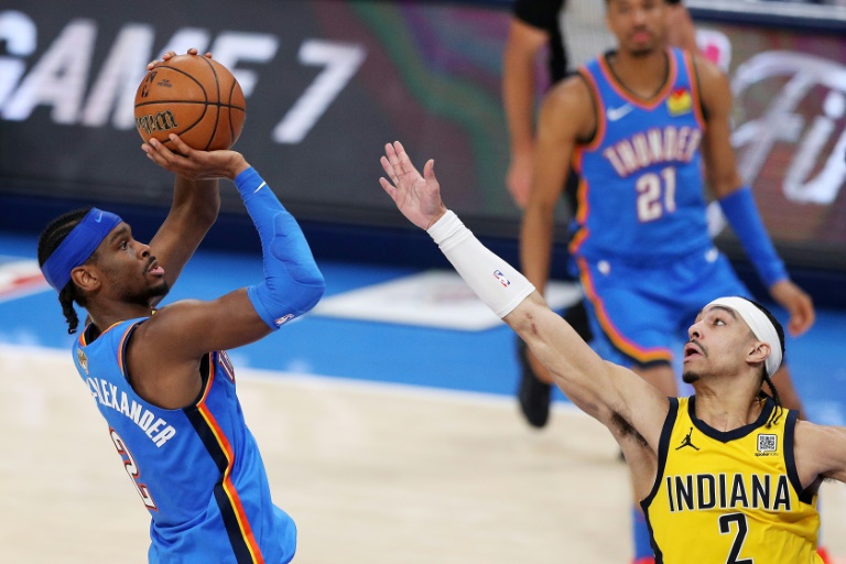 Le Canadien Shai Gilgeous-Alexander, du Thunder d'Oklahoma City, le 22 juin 2025 lors du match dinal contre les Indiana Pacers
