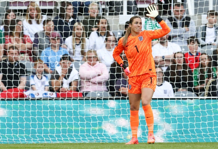 La gardienne de l'Angleterre Mary Earps lors du match de qualif pour l'Euro contre la France à Newcastle, le 31 mai 2024