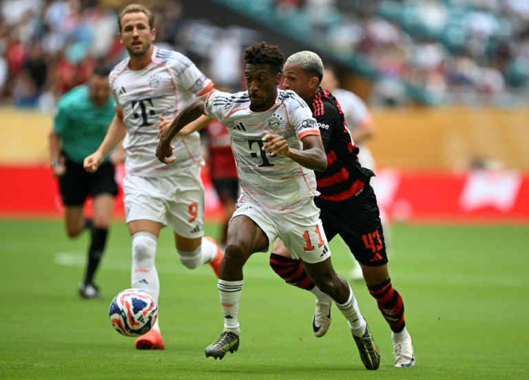 L'attaquant français du Bayern Munich Kingsley Coman, lors de la victoire contre Flamengo en huitièmes de finale du Mondial des clubs, le 29 juin 2025 à Miami