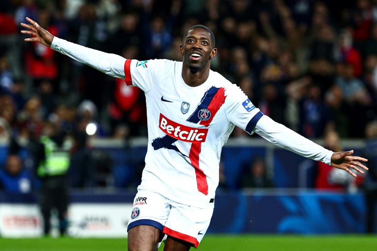Ousmane Dembélé buteur contre Dunkerque en Coupe de France, le 1er avril 2025 à Villeneuve-d'Ascq