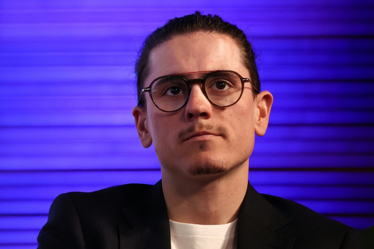 Le coureur français David Gaudu assiste à la présentation de l'équipe Groupama-FDJ pour la saison 2025, à Boulogne-Billancourt, le 8 janvier 2025