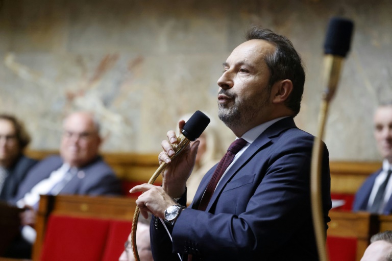Sébastien Chenu à l'Assemblée nationale, le 29 avril 2025, à Paris