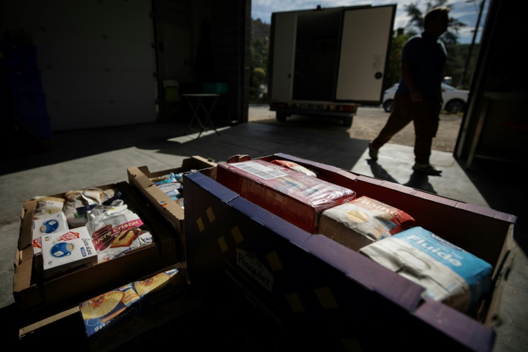 Des produits destinés à une distribution d'aide alimentaire à Cahors, le 27 septembre 2023, dans le Lot