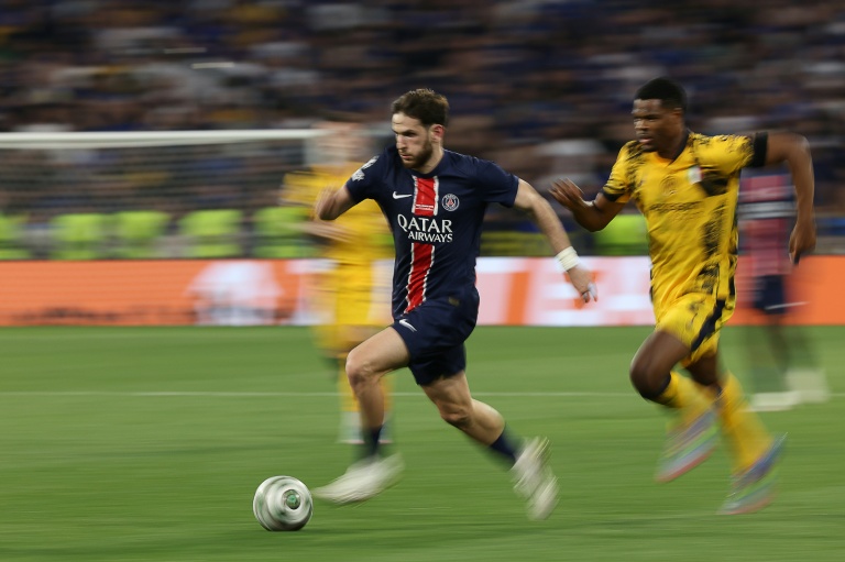 L'attaquant géorgien du Paris Saint-Germain Khvicha Kvaratskhelia lors de la finale de la Ligue des champions contre l'Inter Milan, à Munich, le 31 mai 2025