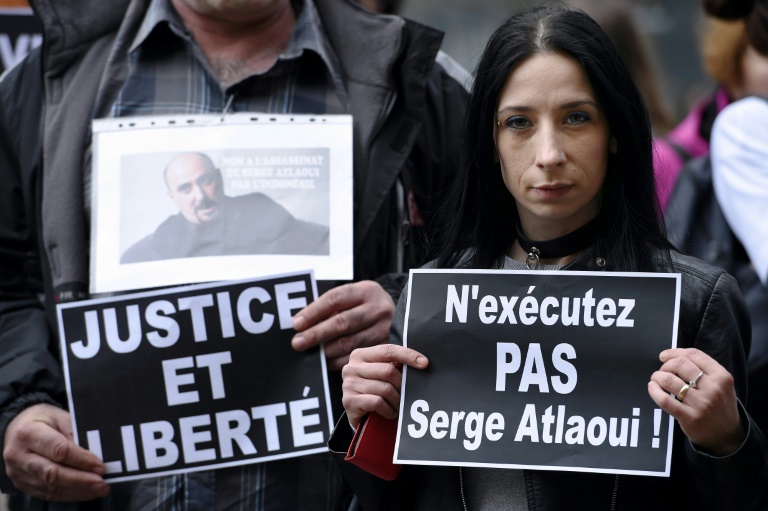 Manifestation de soutien pour Serge Atlaoui le 25 avril 2015 à Metz.